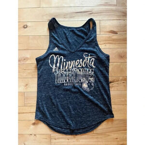 Minnesota Timberwolves Women's Gray V Neck  Tank Top Adidas Size Large